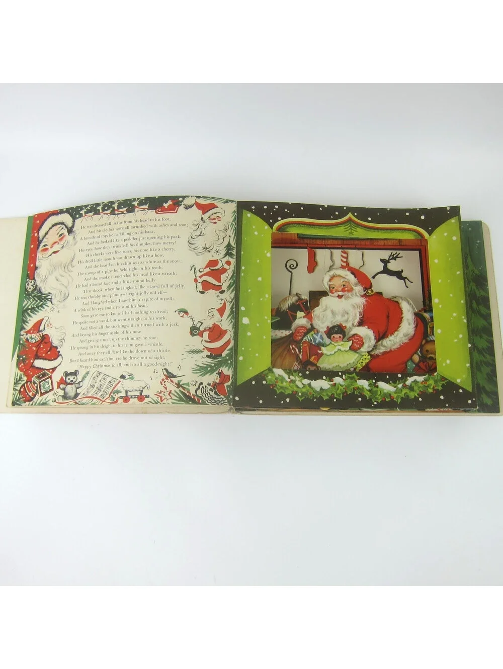 Vintage Christmas on Stage Pop Up Book Charlot Byi Children's Spiral Bound 1950